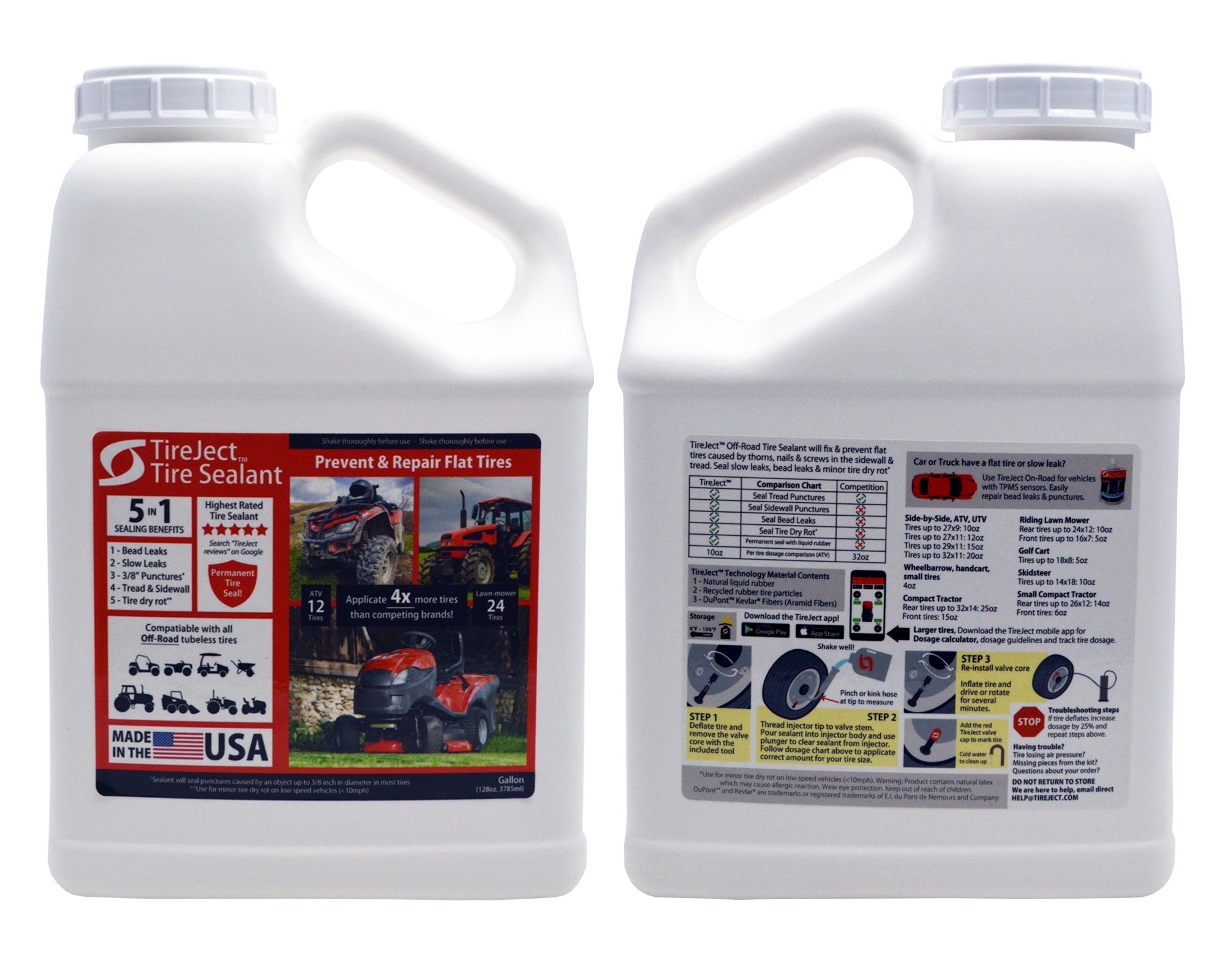 Tire Python Refill Tire Sealant Gallon - Fix and Prevent Flats - Applicate 16 ATV Tires ...