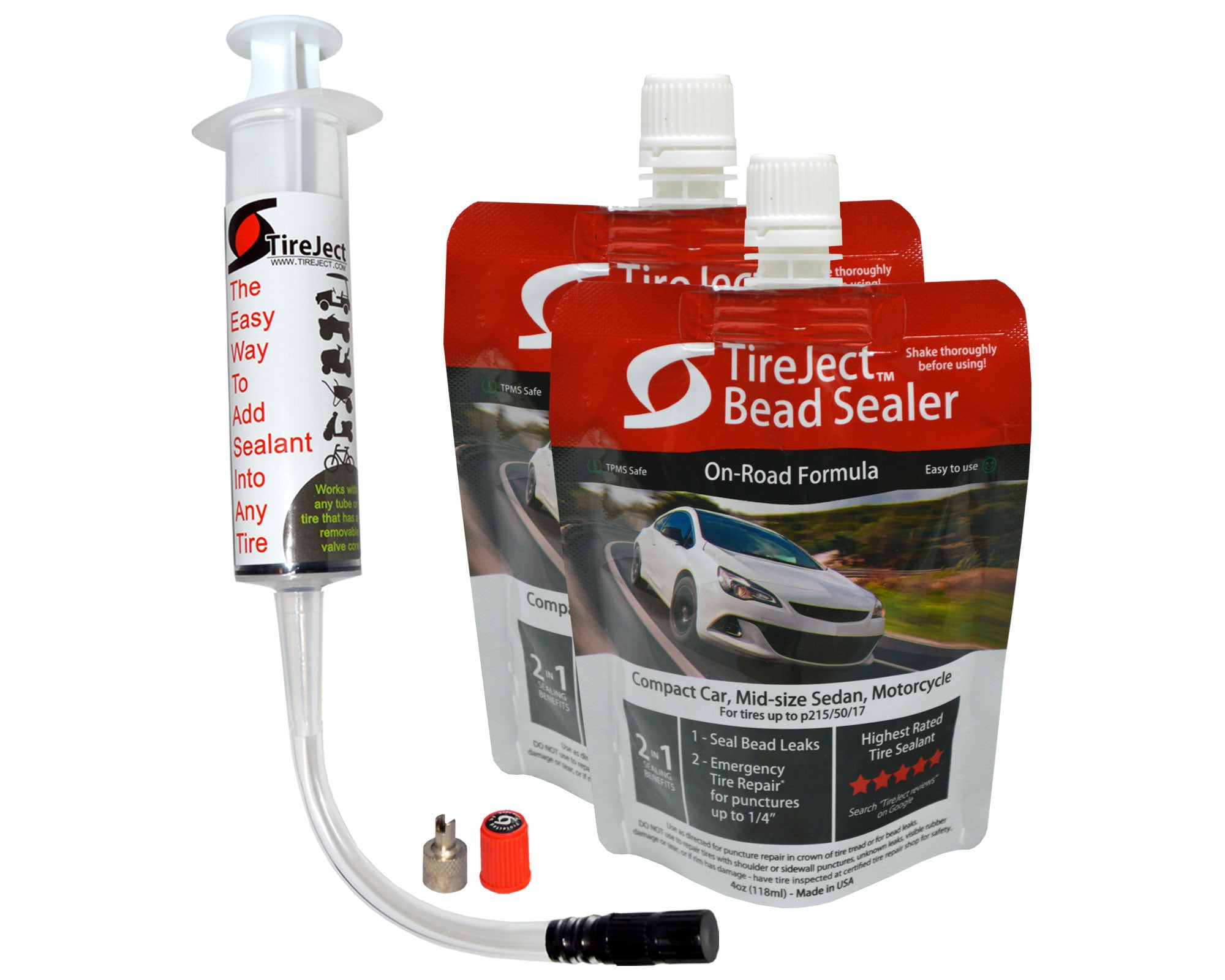 Compact Car 2-in-1 Tire Sealant Bead Sealer Kit – TireJect