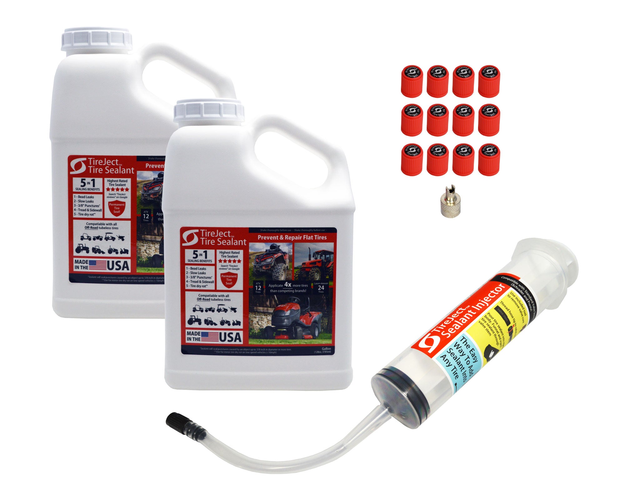 TireJect Automotive Compact Car 2-in-1 Tire Sealant & Bead Sealer Kit for Tire Repair of Leaks and Punctures