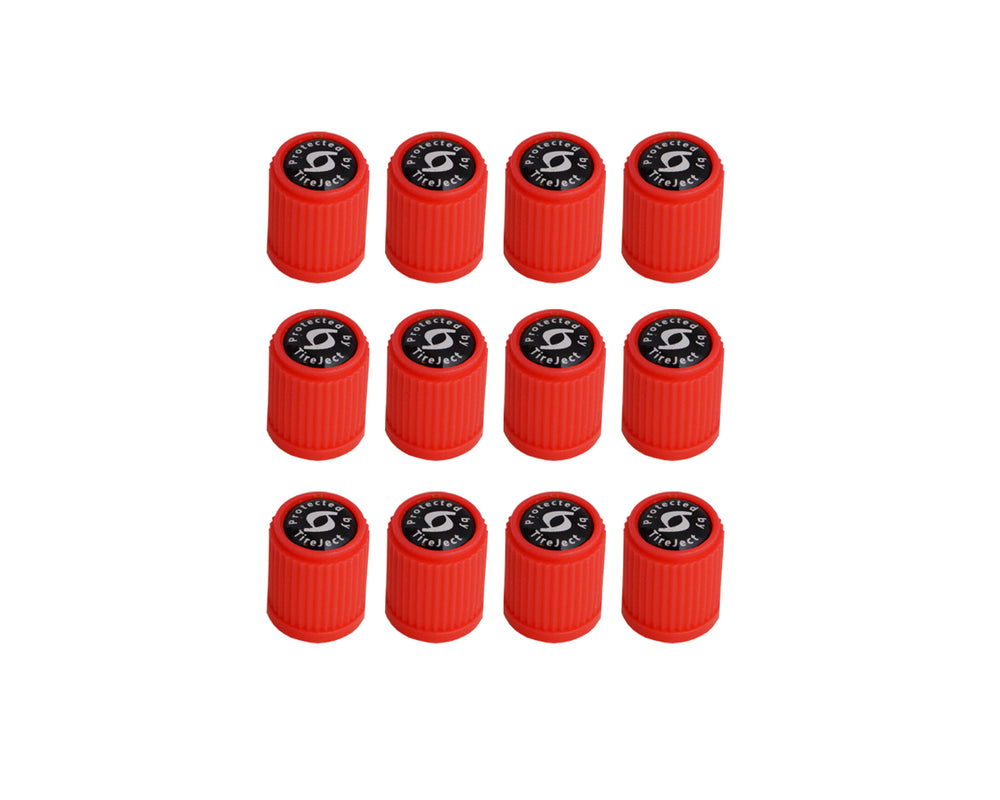 TireJect Red Valve Stem Caps (12-Pack)